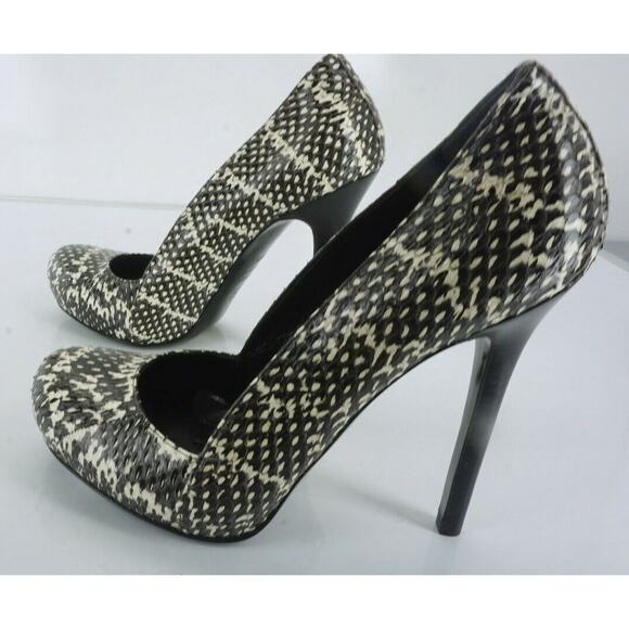 Alexander McQueen Gray Snake Optic Platform Heels Pumps Size 5.5 New $945 Toe Sz - Picture 5 of 12